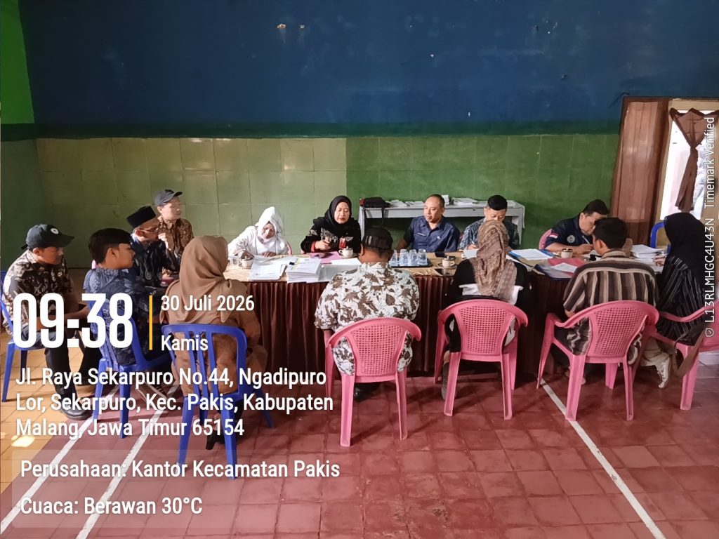 Monitoring dan Evaluasi Kecamatan Pakis Apresiasi Kinerja Pemerintah Desa Sekarpuro